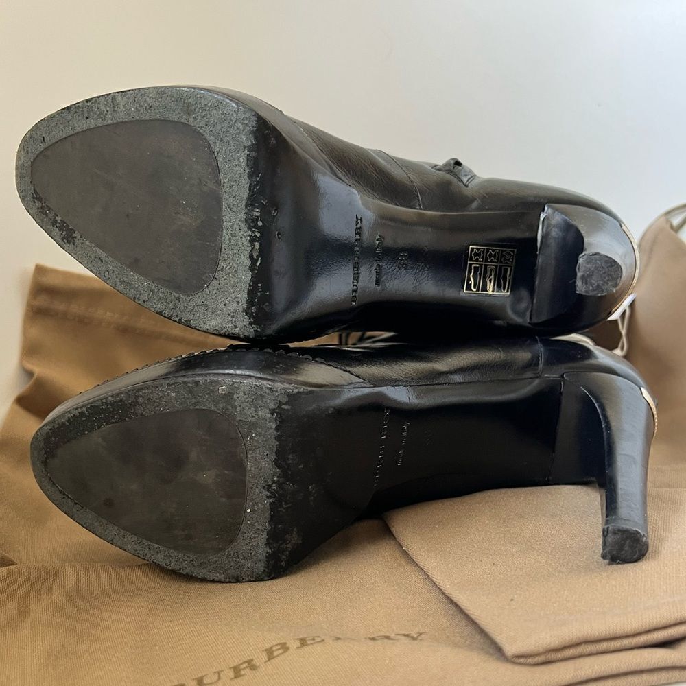 Burberry Brogue Manners 100 Platform Ankle Boots / Booties Size 38 - Picture 7 of 13